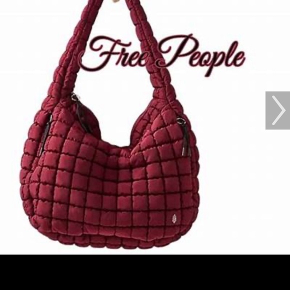 Free People Quilted Burgundy Shoulder Bag - Picture 1 of 3